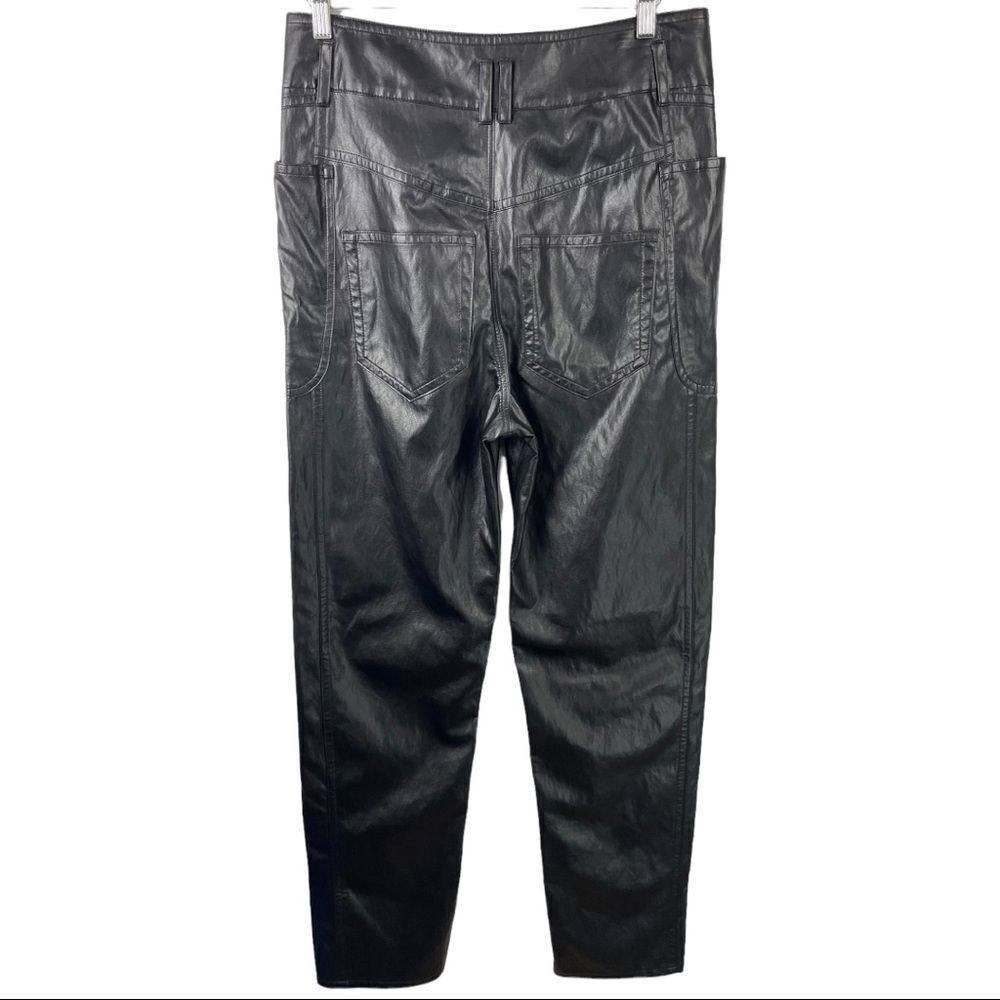 NEW Isabel Marant Etoille Black Tessini Faux Leather Straight Pants Size 36 - Picture 9 of 11